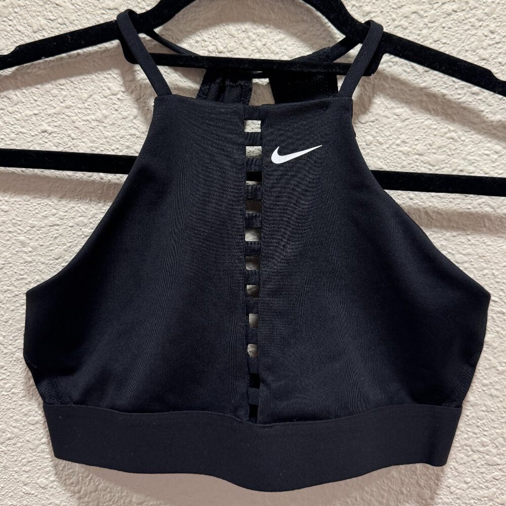 Nike Women Indy Dri-FIT Lattice Sports Bra, Black